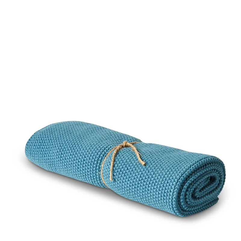 Køkkenhåndklæde Strik 60x40 Cm Stålblå 3 Køkkenhåndklæde Strik 60x40 Cm Stålblå