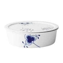 Royal Copenhagen Blå Mega Riflet Skål Med Låg 145 Cl