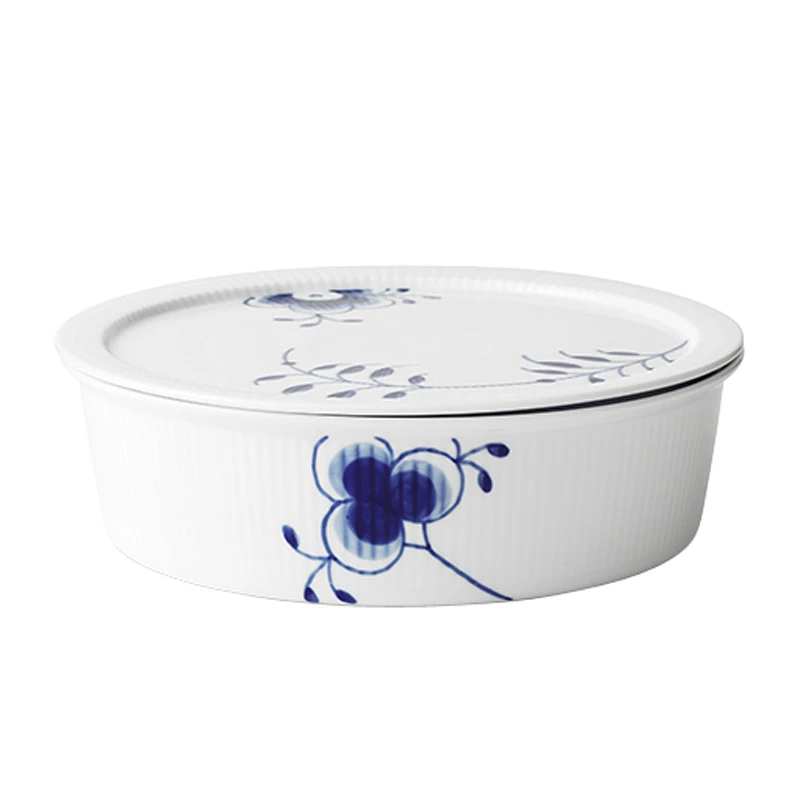 Royal Copenhagen Blå Mega Riflet Skål Med Låg 145 Cl 3 Royal Copenhagen Blå Mega Riflet Skål Med Låg 145 Cl