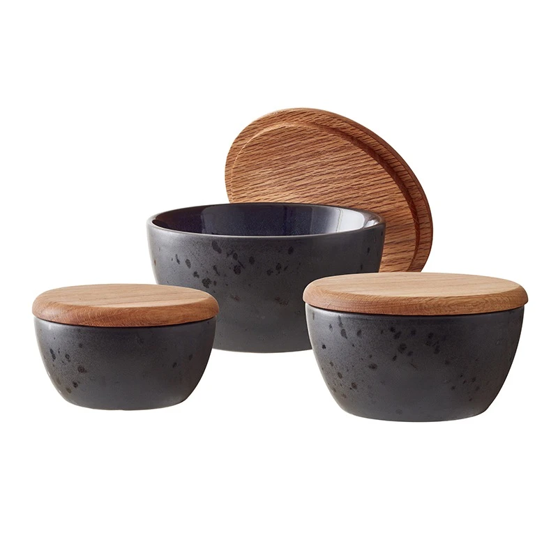 Bitz Skålesæt Med Låg 3 Størrelser Sort/mørkeblå 3 Bitz Skålesæt Med Låg 3 Størrelser Sort/mørkeblå