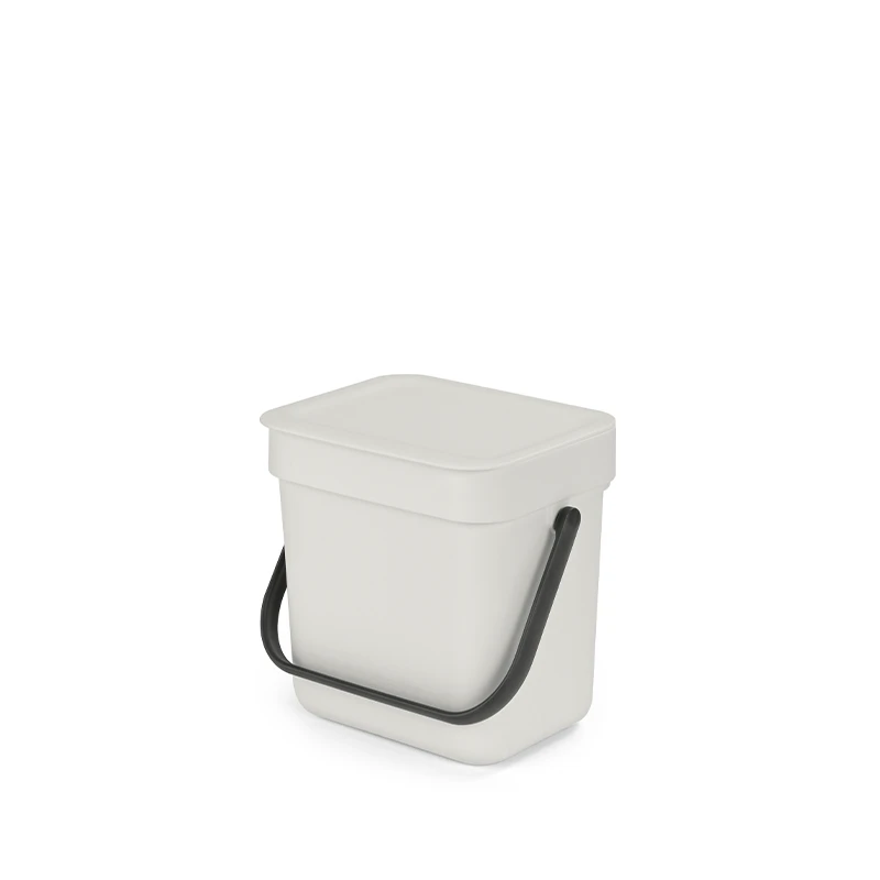 Brabantia Sort & Go Affaldsspand Med Låg Light Grey 3 Liter 3 Brabantia Sort & Go Affaldsspand Med Låg Light Grey 3 Liter