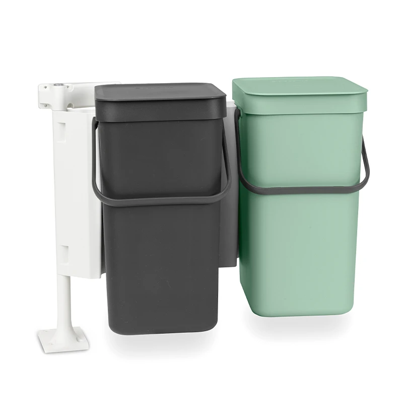 Brabantia Sort & Go Indbygningsmodul Grey/jade Green 2 X 12 Liter 3 Brabantia Sort & Go Indbygningsmodul Grey/jade Green 2 X 12 Liter