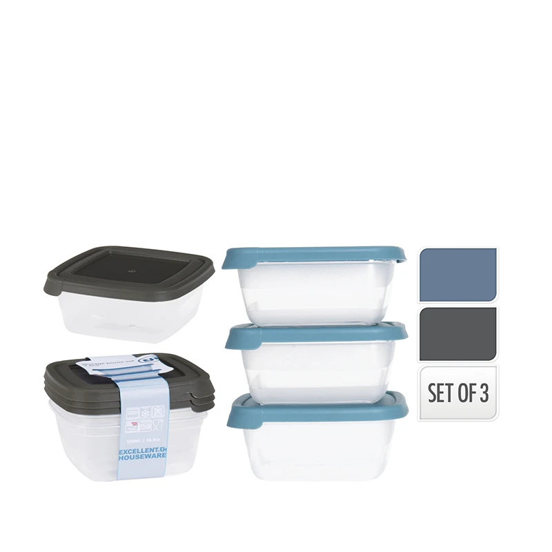 KOOPMAN Opbevaringsssæt 3 X 500 Ml Assorteret 3 KOOPMAN Opbevaringsssæt 3 X 500 Ml Assorteret